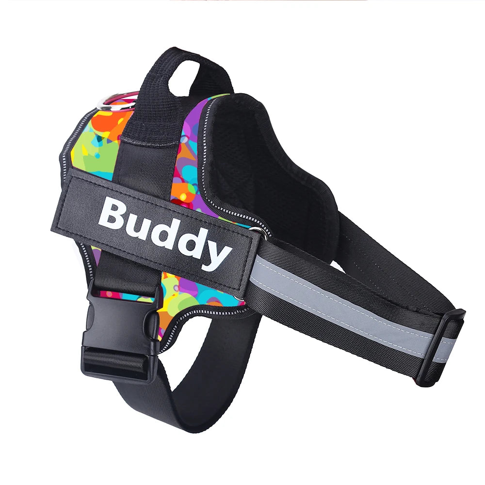 Personalised NO PULL Reflective Breathable Dog Harness