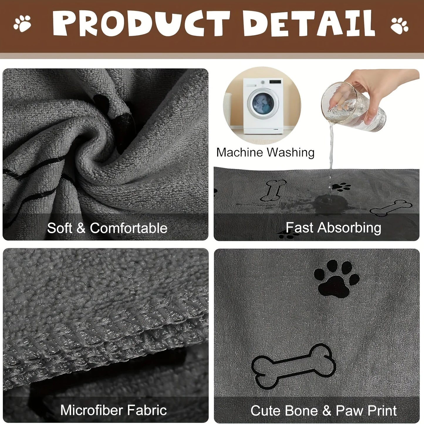 Quick-Drying Microfiber Dog Towel