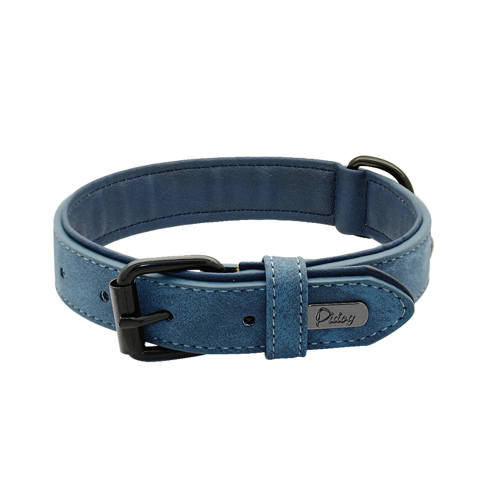 Dog Collar Soft Padded Leather